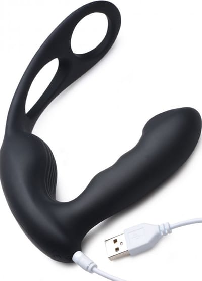 Ass Thumpers - Melkende en Vibrerende Prostaat Vibrator met Cock en Ball Ring