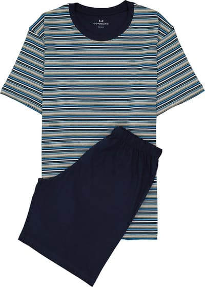 Gotzburg heren shortama - blauw gestreept
