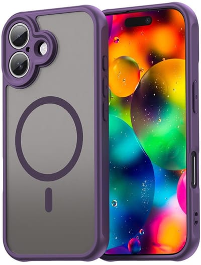 Coverup Hoesje - Geschikt voor iPhone 17 Hoesje - Coverup Mat Transparante Back Cover met Camera Cover - MagSafe Compatible - Paars