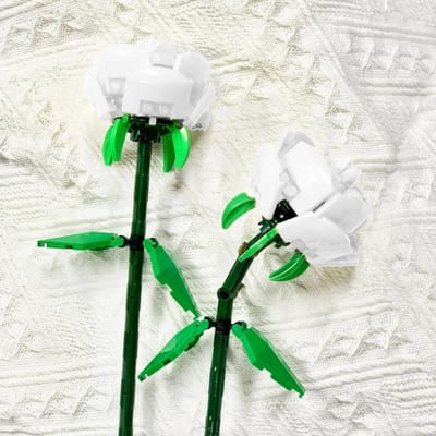 Roos Bloem Bouwsteen Bloem Eeuwig Boeket Cactusvijg Model Plant Decoratie Educatief Speelgoed Voor Kinderen Verjaardagscadeau NO BOX