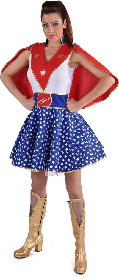 Magic Design Kostuum Super Girl Dames Polyester Blauw Maat Xs