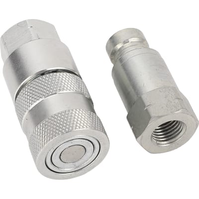 2 Stuks Hydraulische Snelkoppelingen Vlakke Zijde 14in NPT Snelkoppelingskoppelingen met Afdekkingen voor