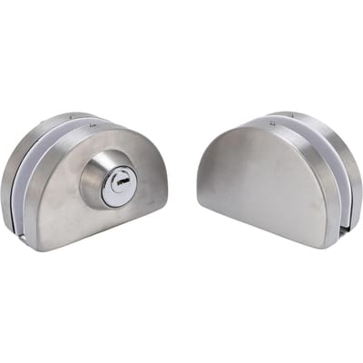 Serrure de porte en verre s'adapte sur verre de 10 mm 12 mm Acier inoxydable Double pêne Porte battante Poussant Coulissant Contrôle d'accès Bureau Verre gray