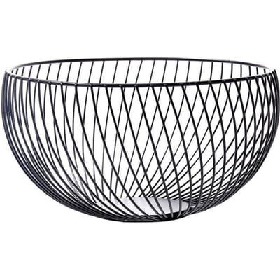 Corbeille à fruits en fil de fer, panier de rangement en métal, plateau de service empilable, supports pour collations, légumes, pain, organisateurs, noir 25x25cm black