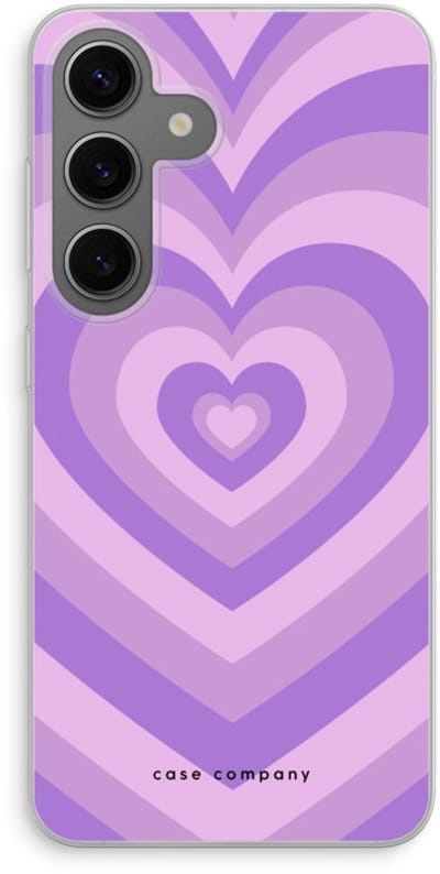 Case Company® - Hoesje geschikt voor Samsung Galaxy S24 hoesje - Hart Paars - Soft Cover Telefoonhoesje - Bescherming aan alle Kanten en Schermrand