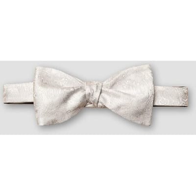 Eton Strikje Woven Paisley Self Tied Silver / male