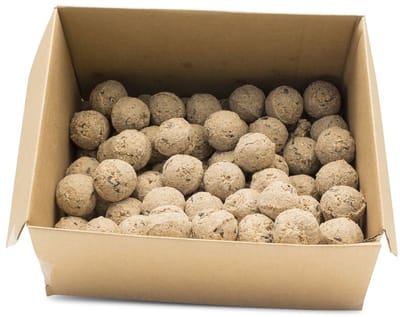 Gifts4Nature 100st Vetbollen voor Vogels - Mezenbollen zonder Net - 80 gram per bol - Vogelvoer Buitenvogels - Energierijk Tuinvogelvoer - Grootverpakking