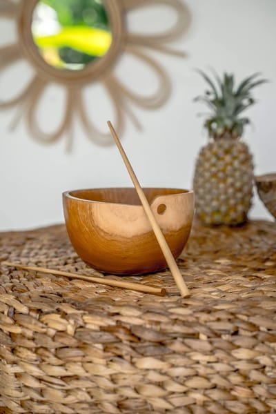 Monnarita - Miseczka CHOP Serie - Teak Houten Kom - Handgemaakt - Boho Stijl