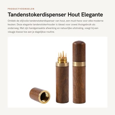 Dailygoods- Tandenstokerdispenser Elegante Houten Houder
