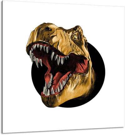 TMK ArtDeko Serie - Glazen Paneel - 60x65 cm - Dinozaur Motief