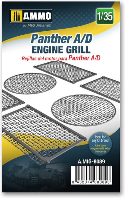 AMMO by Mig Jimenez Modelbouwpakket - AMMO MIG 8089 Panther A/D Engine Grilles Resin onderdeel - 1:35 - Modelbouw