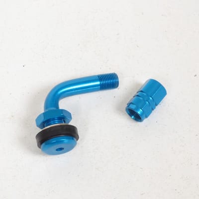 tnt blauw geanodiseerd aluminium elleboogventiel voor motor scooter tubeless nieuw