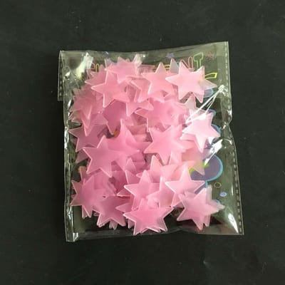 Glow In The Dark Sterren -100 Stuks -  ROZE - INCL. PLAKSTICKERS - DisQounts