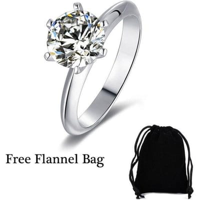 Bague en argent sterling 925 avec moissanite classique, style fête de mariage, diamant, bijou de luxe pour femme 8 gray