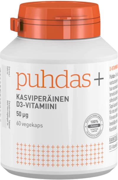 Vegan Vitamine D3 50µg-Puhdas+