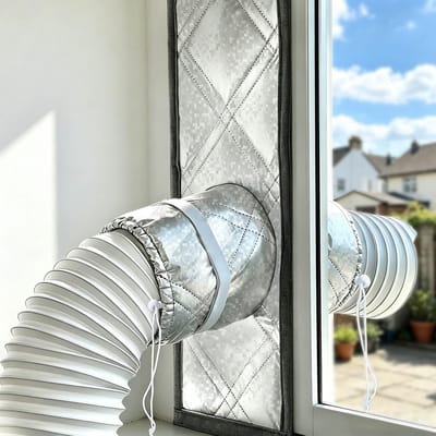 KZQ Raamafdichtingsset Voor Draagbare Airco 39 Inch - 3-Lagen Aluminiumfolie Katoen Oxford - Luchtdicht En Thermisch Isolerend