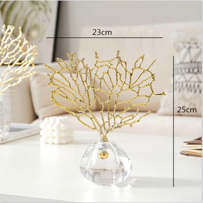 Creativiteit Kristal Metaal Goudkleurig Koraal Handgemaakt Handwerk Meubilair Moderne Huisdecoratie Accessoires Kerstversiering beige
