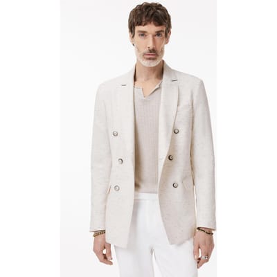 John Varvatos Devitt Jacket - Double Breasted Pick Sti Chalk Size: 46 | Blazers Outlet | Heren | Wit