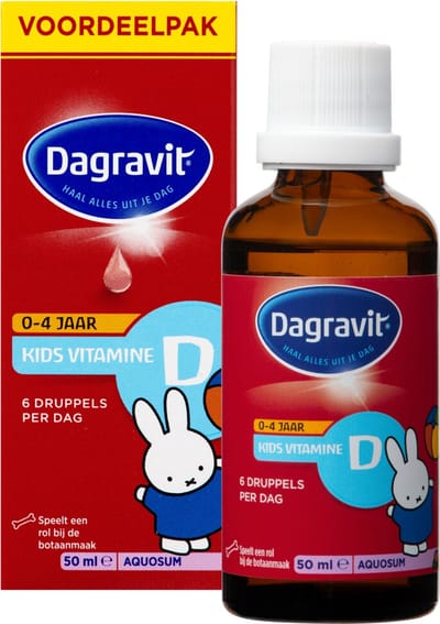 Dagravit Vitamine D Aquosum Druppels Kids - 4 x 50 ml - Voordeelverpakking