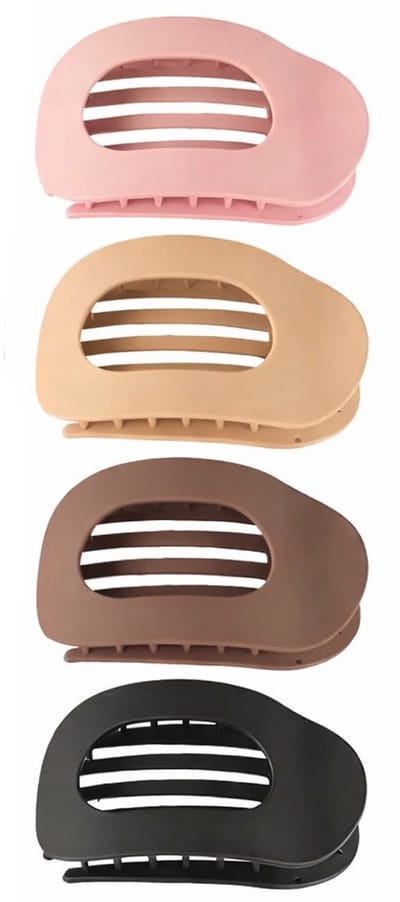 4 Stuks - Haarclips - Platte haarklem voor dames - Haarspeld - Bruin, Zwart, Roze, Lichtbruin