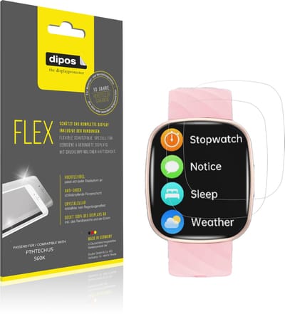 dipos – 2x Beschermfolie geschikt voor PTHTECHUS S60K | 3D Full Cover Screenprotector | 100% Passend