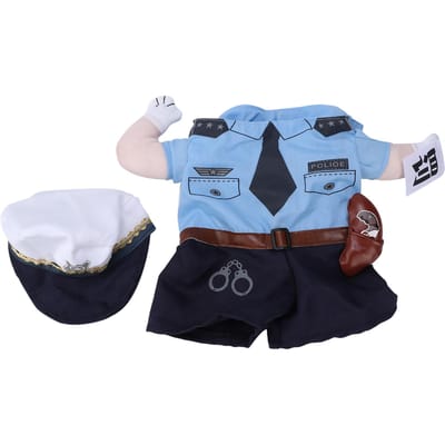 Polyester Schattige Huisdier Halloween Kleding Straf Politie Rechtopstaand Kostuum Verkleedkleding voor Katten Honden S gray