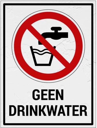 Geen drinkwater bord met tekst | Sign Again materiaal | 20 x 15 cm