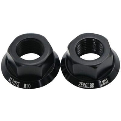 2 stuks Fietswiel Naaf As Moeren 7075 Aluminiumlegering M10*P1.0 Bout Schroef Moer voor Voor en Achter zwart