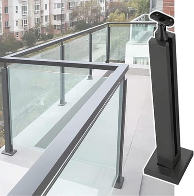 RVS Balustrade Post - Spigot Reling - Glazen Omheining - Boorvrije Installatie - 12mm Glas Dikte - Zilverkleurig