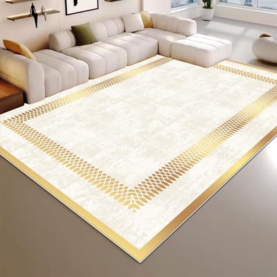 Hoogwaardig Luxe Woonkamer Tapijt 200x300cm Grote Oppervlakte Kleden Kamerdecoratie Gouden Vloermatten Wasbaar Europees Tatamimat Antislip 100*200cm