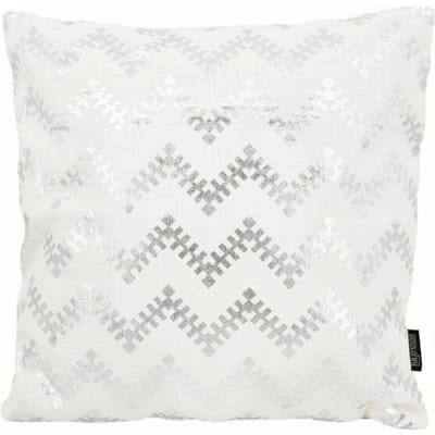 Gek op kussens! Sierkussen lulu silver / white | 45 x 45 cm | katoen