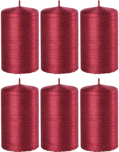 Enlightening Candles Cilinderkaars/stompkaars - 6x - rood - 6 x 10 cm - 25 branduren - sfeerkaarsen - kaarsen - Woondecoraties
