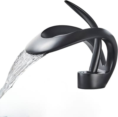 Innovatief Design Kraan - Mat Zwart - Wastafelkraan - Badkamer - Toilet - Keuken - Warm en Koud Water - Extra Brede Water Straal