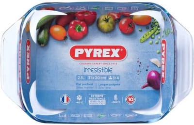 Pyrex - Let's Share Ovenschaal met Grepen 2L - Transparant - Borosilicaatglas