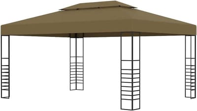 Tuinpaviljoen - Feesttent - Buitenfeestjes - Stalen frame - 3 x 4 meter - Taupe
