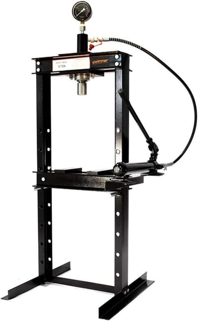 Werkplaatspers Hydraulisch - Lagerpers Framepers - Onderdelen Monteren - 12 Ton Capaciteit - Werkbreedte 400mm