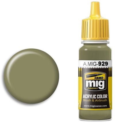 AMMO by Mig Jimenez Hobbyverf Acrylverf - MIG 0929 Olive Drab Shine - Acryl Verf flesje - 17 ml