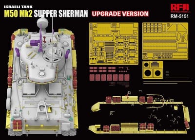 Rye Field Model Modelbouwpakket Militaire voertuigen - 5151 Israeli Tank M50 Mk2 Super Sherman - Upgrade Versie - Israëlische Tank Plastic - 1:35 - Modelbouw
