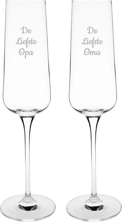 Gegraveerde Champagneglas 27cl De Liefste Opa-De Liefste Oma