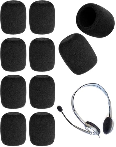 Dailygoods- Microfoonmuts 10 Stuks - Microfoamschuim - Windscherm - Bescherming tegen Stof/Spatwater - Milieuvriendelijk Materiaal - Goede Elasticiteit - Microfoonscherm