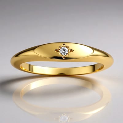 Cavill - Vergulde 925 Sterling Zilveren Ring met Tanzaniaanse Zirkoon 0,03 ct - Ronde Zirkoon 1,7 mm - Elegant en Smal Design - Dames Sieraad