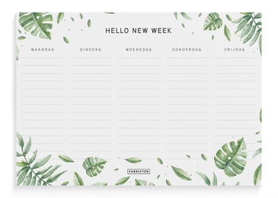 Fabrikten Weekplanner Botanisch - A5 - Compact - 5 dagen