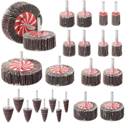 Flap Wheel - Schuurset - 80 Grit - 24 Stuks - Polijstwielen - Geschikt voor diverse materialen