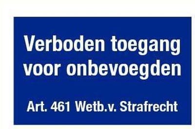 Verboden toegang bord - kunststof - boorgaten - 400 x 150 mm