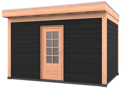 Douglas overkapping, 400 x 300, met zwarte schuur, Westwood Comfort Premium