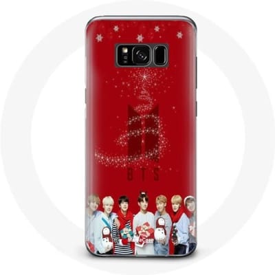 Coque pour Samsung Galaxy S8 BTS Bangtan Garçons Fond Rouge Cadeau de Noël 2023