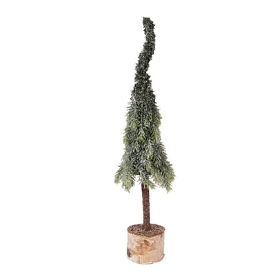 Clayre & Eef Mini Kunstkerstboom Ø 10x35 cm Groen Hout