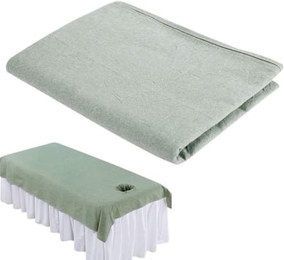 Zacht Katoenen Bedovertrek voor Schoonheidsmassage Behandelingen - SPA Bank Hoeslaken met Ademgat - Groen - Luxe Comfort voor Massagepraktijken