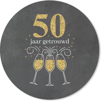 Muismat rond 20x20 cm - Mousepad Quotes - 50 jaar getrouwd - Jubileum - Spreuken - Ronde muismatten