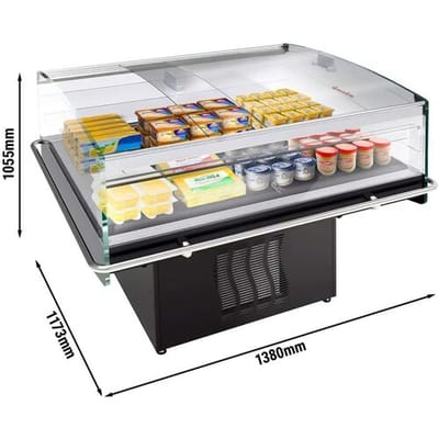 GGM Gastro Kühlinsel - 1170mm - mit 2 Glasschiebetüren Zwart